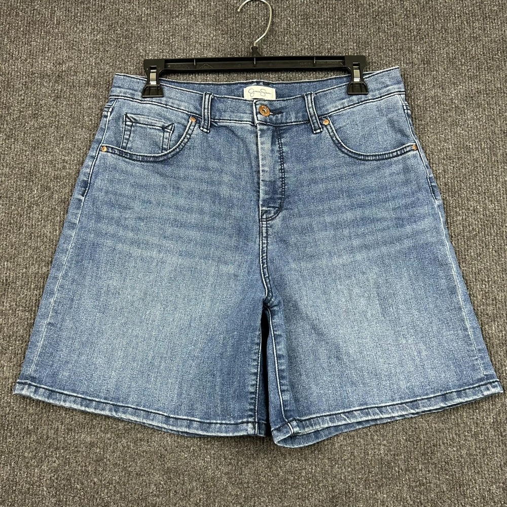 Jessica Simpson Women's Mom Shorts Blue Denim Dark Wash Casual Size 10